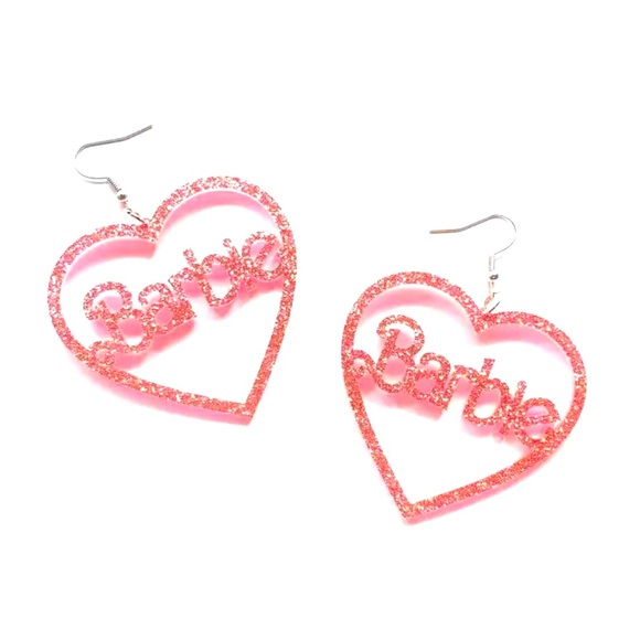 Barbie Jewelry - Pink Barbie Heart Earrings
